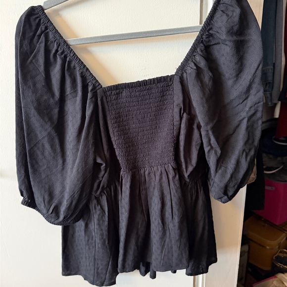 Torrid Black Ruched Blouse - Picture 4 of 5